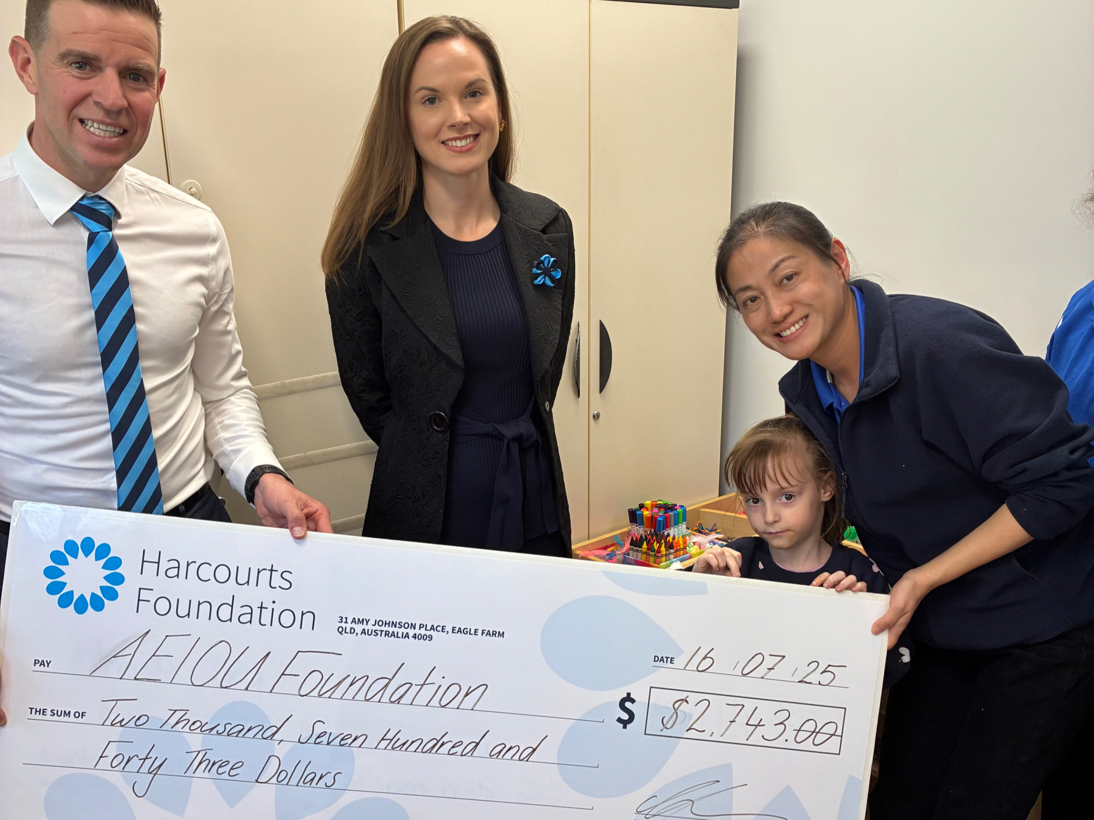 Harcourts Foundation Supports AEIOU Foundation with Generous Grant