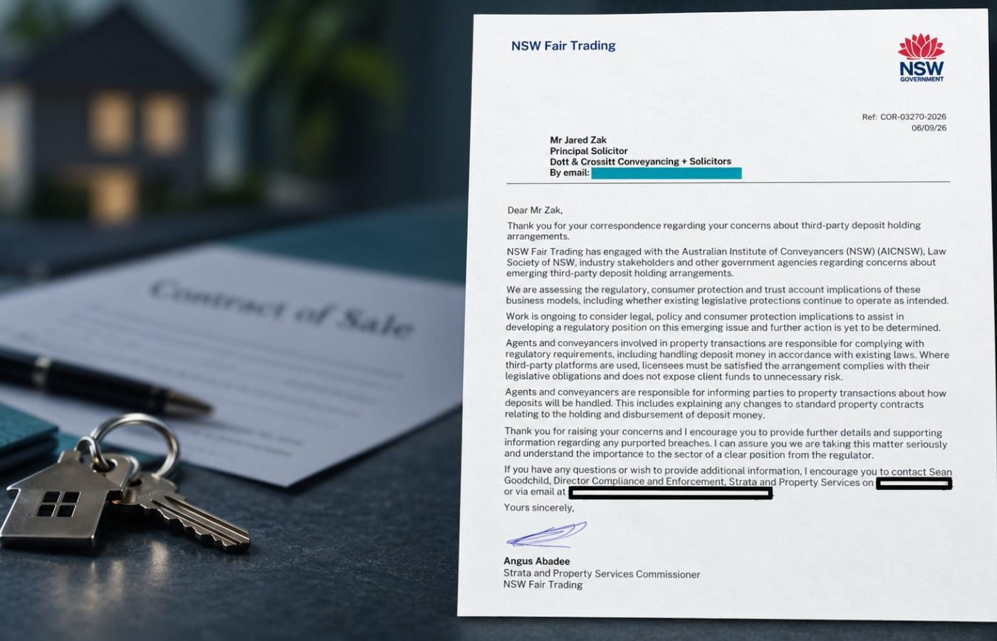 NSW Fair Trading warns agents as third-party deposit review continues