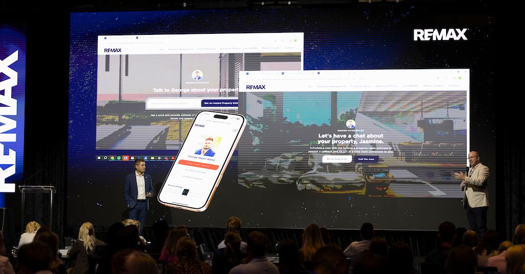 Photo: REMAX's Josh Davoren and Stepps' Josh Cobb introduce the new-look website features to the network