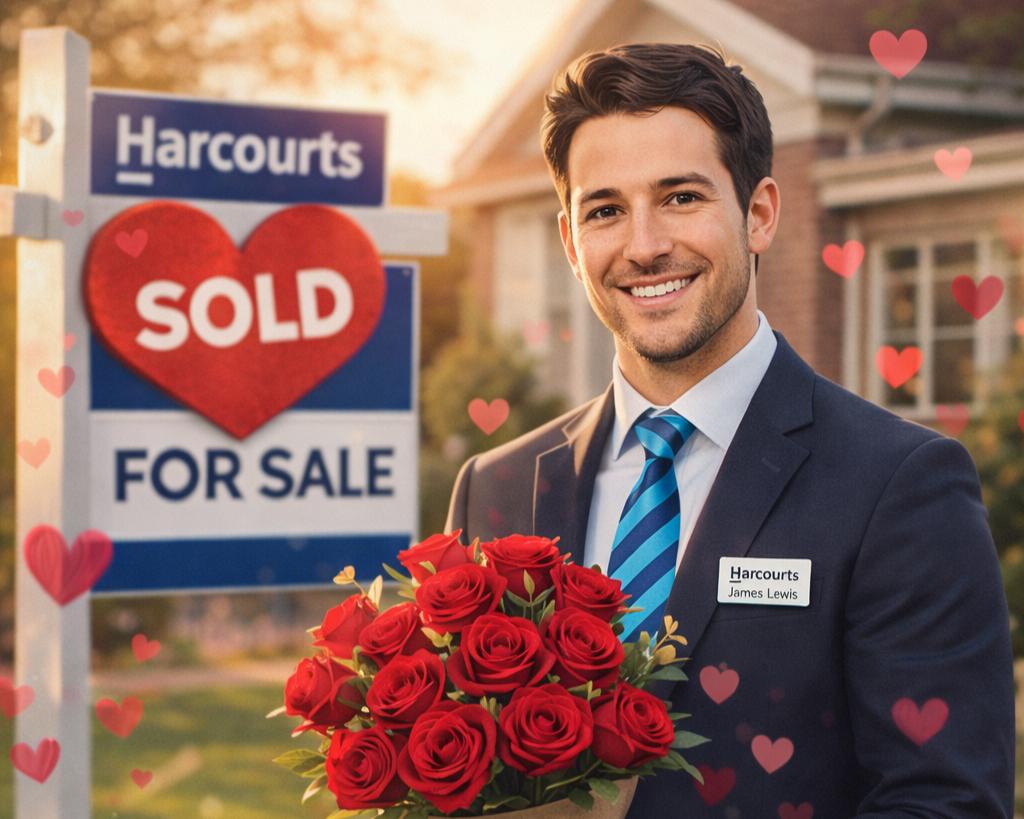 Harcourts Playing Cupid: We Deal in Bricks, Mortar, and Hearts